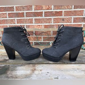 Y2K platform lace up booties